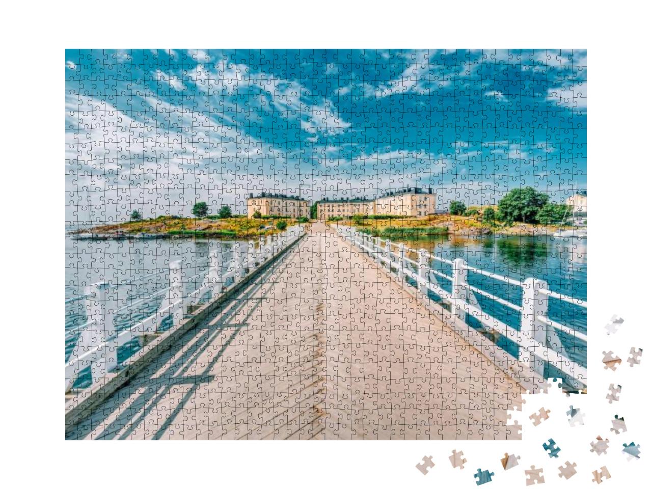 Wooden Bridge Leading to Buildings of Former Barracks on... Jigsaw Puzzle with 1000 pieces