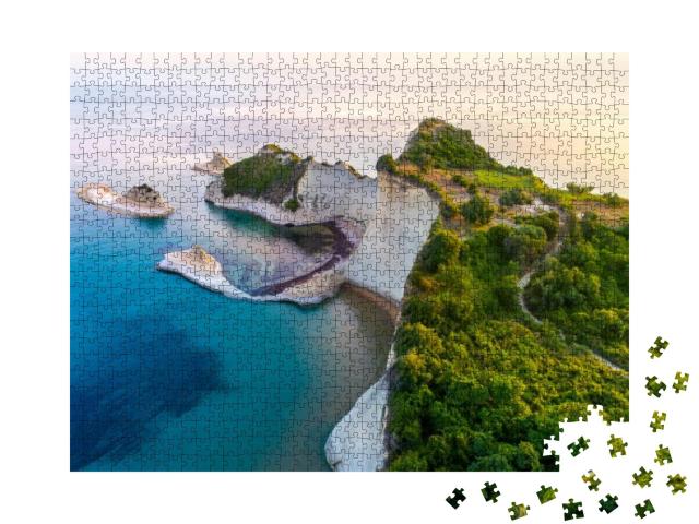 Beautiful View of Cape Drastis in the Island of Corfu in... Jigsaw Puzzle with 1000 pieces