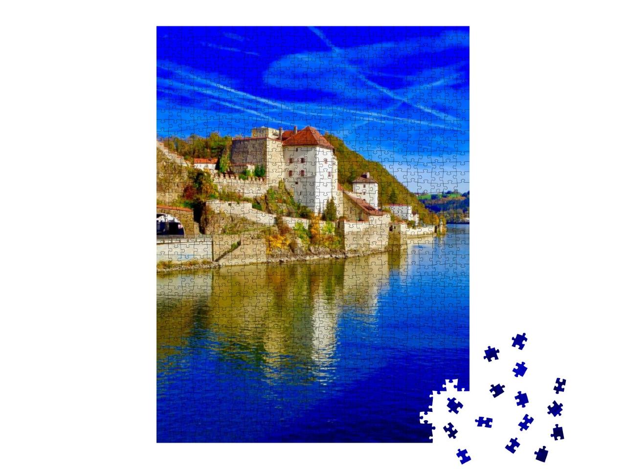 Passau, Germany Downtown Area Along the Danube River. the... Jigsaw Puzzle with 1000 pieces