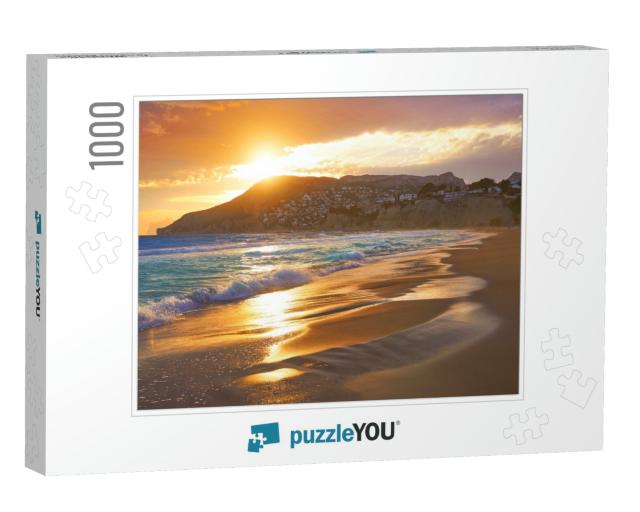 Arenal Bol Beach in Calpe Also Calp in Alicante of Spain... Jigsaw Puzzle with 1000 pieces