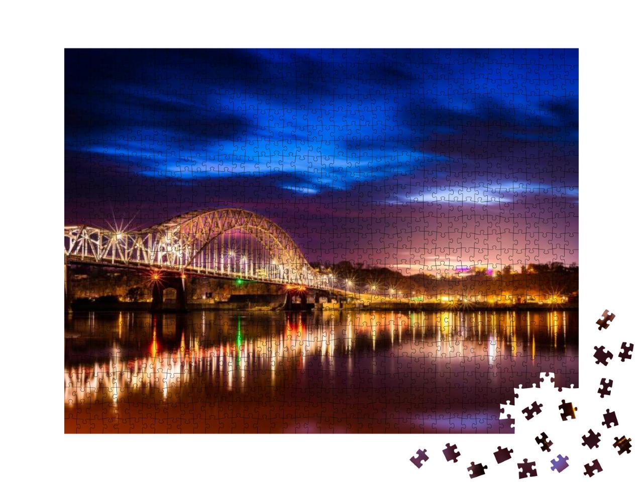 Beautiful Julien Dubuque Bride At Night After Sunset... Jigsaw Puzzle with 1000 pieces
