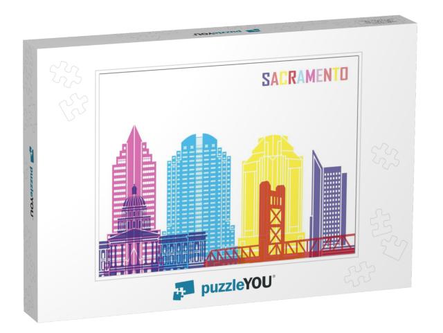 Sacramento Skyline in Editable Vector File... Jigsaw Puzzle