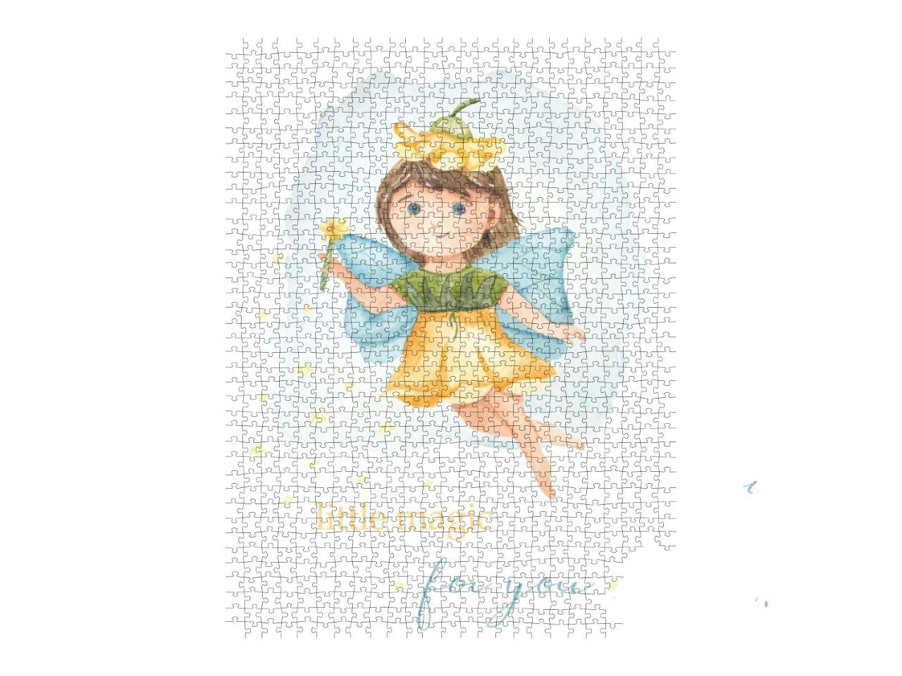 Little Garden Fairy with a Magic Wand Watercolor P... Jigsaw Puzzle with 1000 pieces