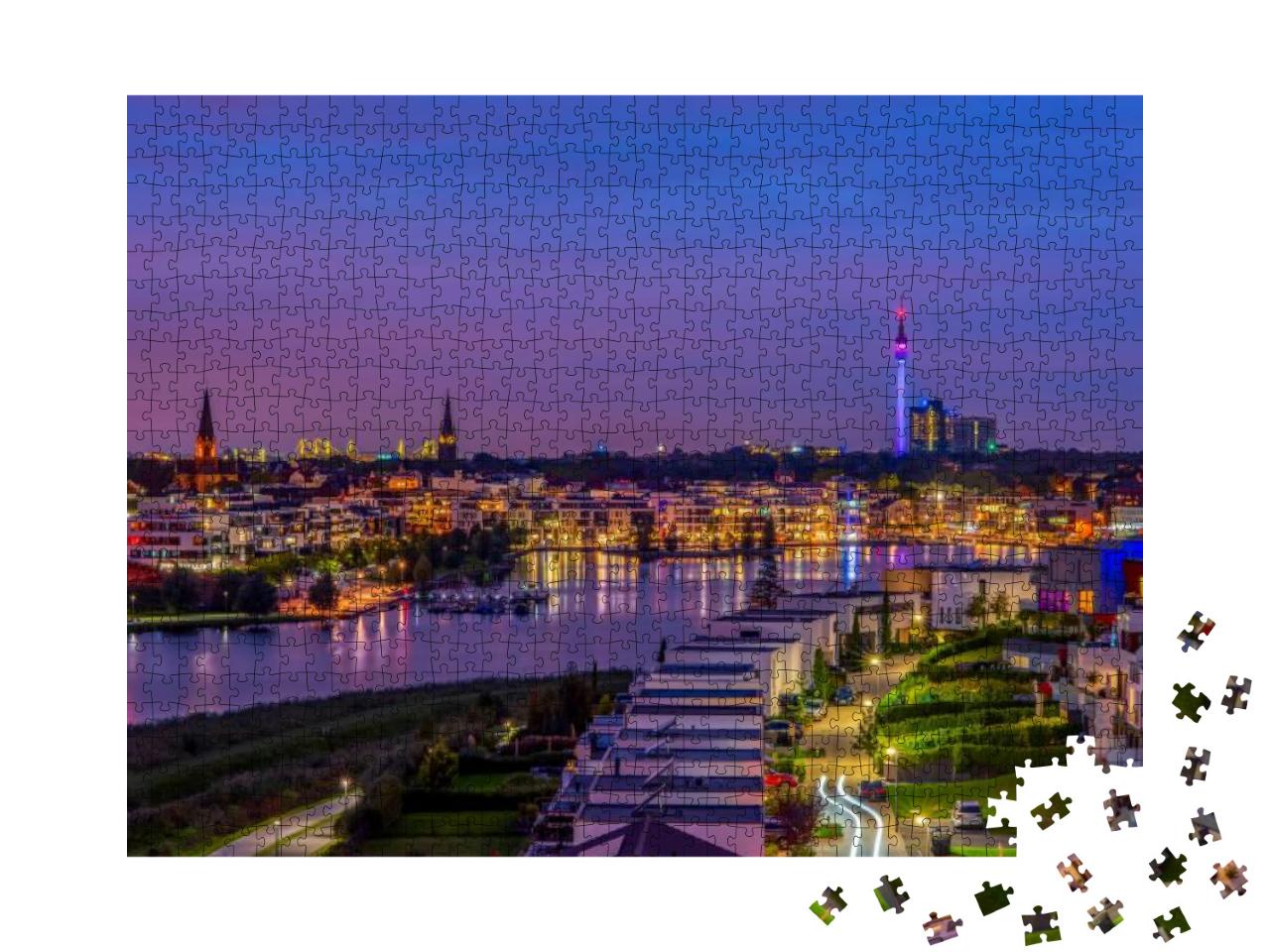 Amazing Panoramic View of Phoenix Lake in Dortmund, Germa... Jigsaw Puzzle with 1000 pieces