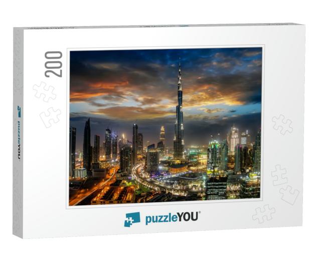 View to Dubai Business Bay with the Various Skyscrapers &... Jigsaw Puzzle with 200 pieces
