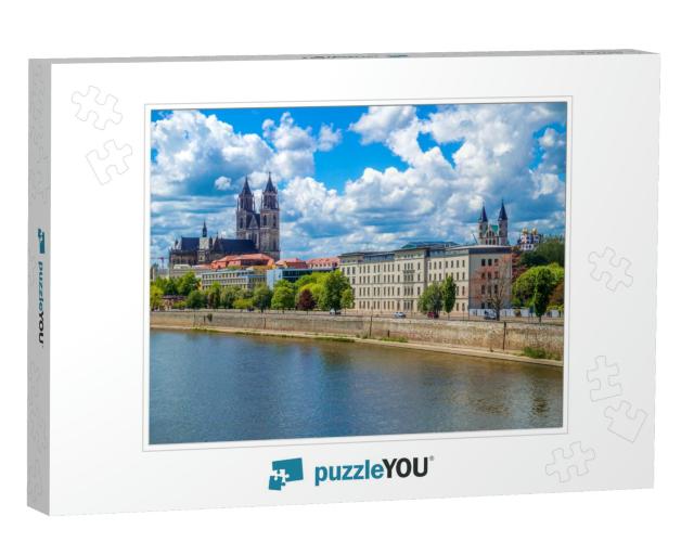 View Across Magdeburg, the Capital City of Saxony Anhalt... Jigsaw Puzzle