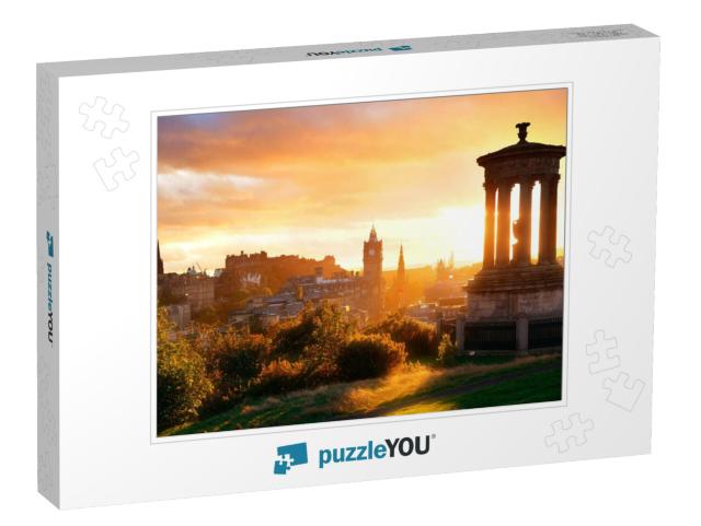 Edinburgh City Skyline Viewed from Calton Hill. United Ki... Jigsaw Puzzle