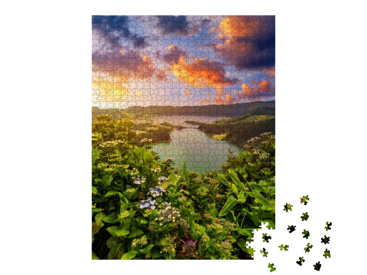 Beautiful View of Seven Cities Lake Lagoa Das Sete Cidade... Jigsaw Puzzle with 1000 pieces