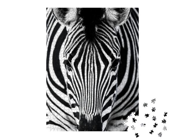 Background Which the Structure of Hide of Zebra is Repres... Jigsaw Puzzle with 1000 pieces