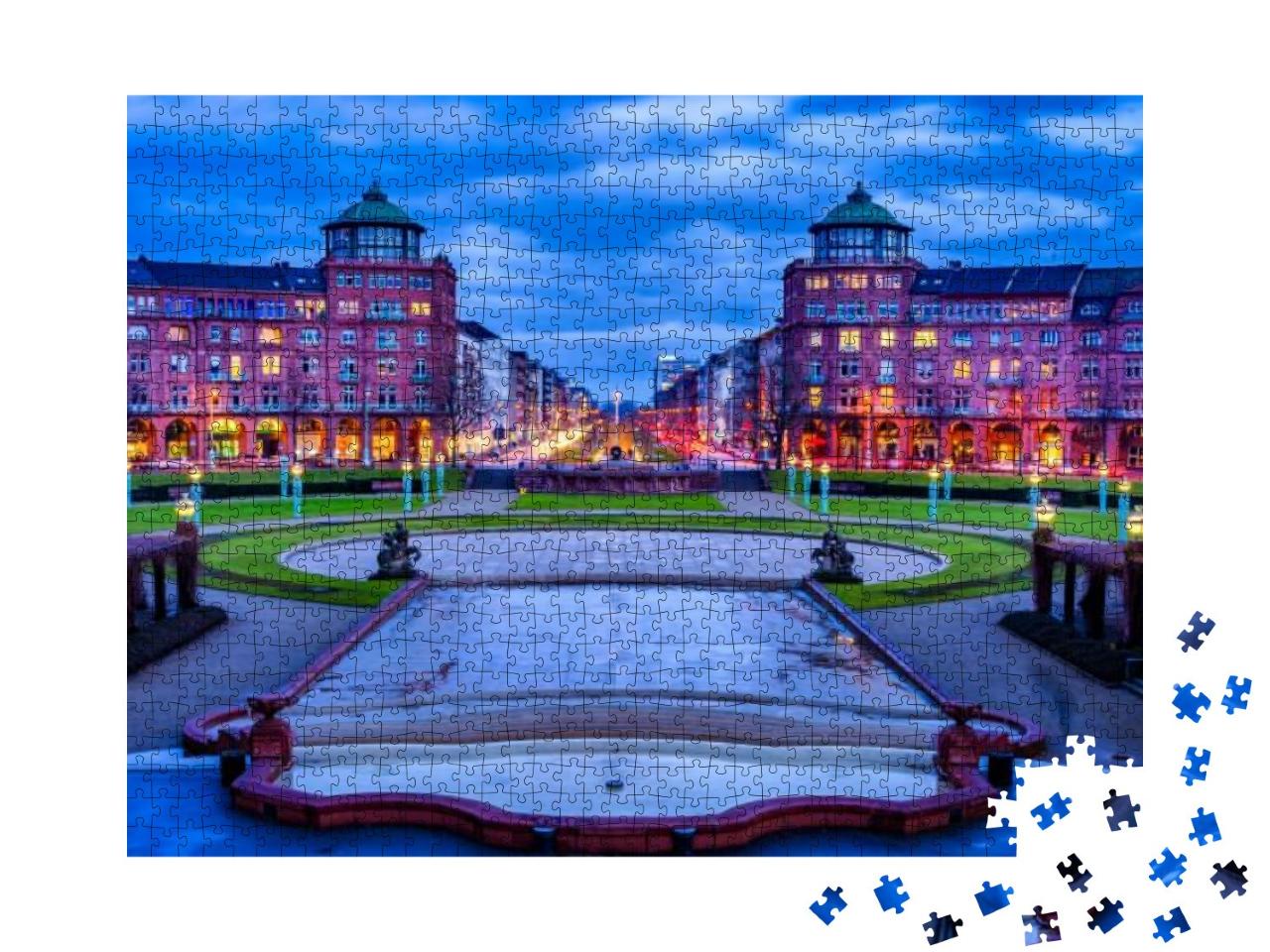 Friedrichsplatz, the City Park in Winter Time, Mannheim... Jigsaw Puzzle with 1000 pieces