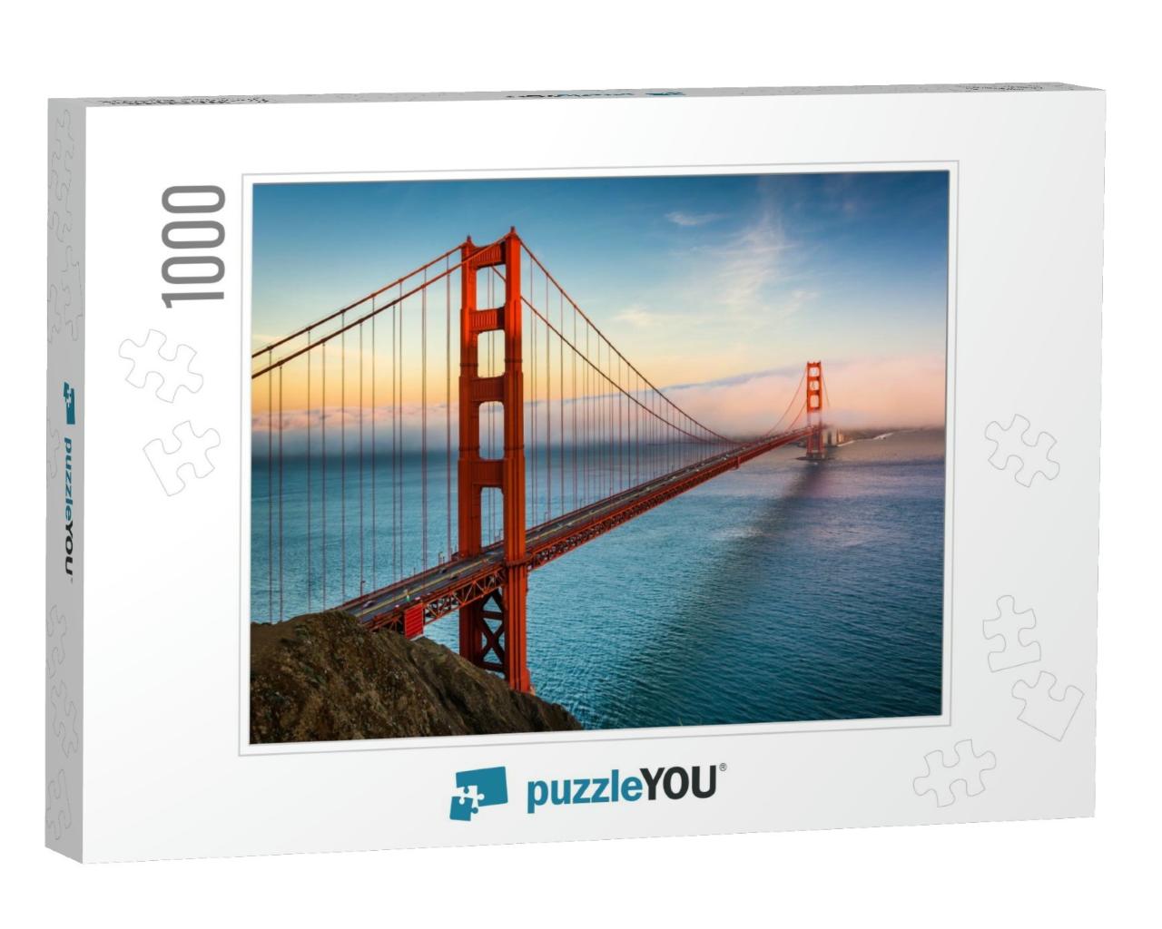 Sunset View of the Golden Gate Bridge & Fog from Battery... Jigsaw Puzzle with 1000 pieces