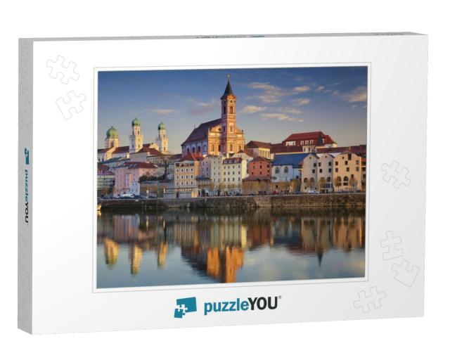 Passau. Passau Skyline During Sunset, Bavaria, Germany... Jigsaw Puzzle
