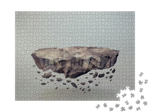 Floating Rock Surface with Crumbling Stones... Jigsaw Puzzle with 1000 pieces