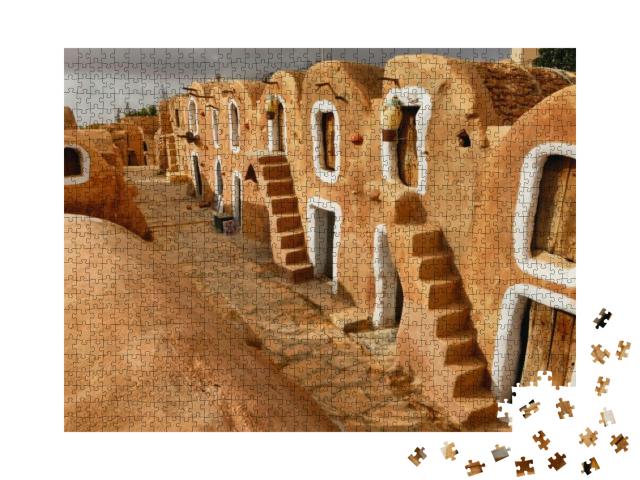 Tunisian Granery. Old Ruins of a Building, Ksar Ouled Deb... Jigsaw Puzzle with 1000 pieces