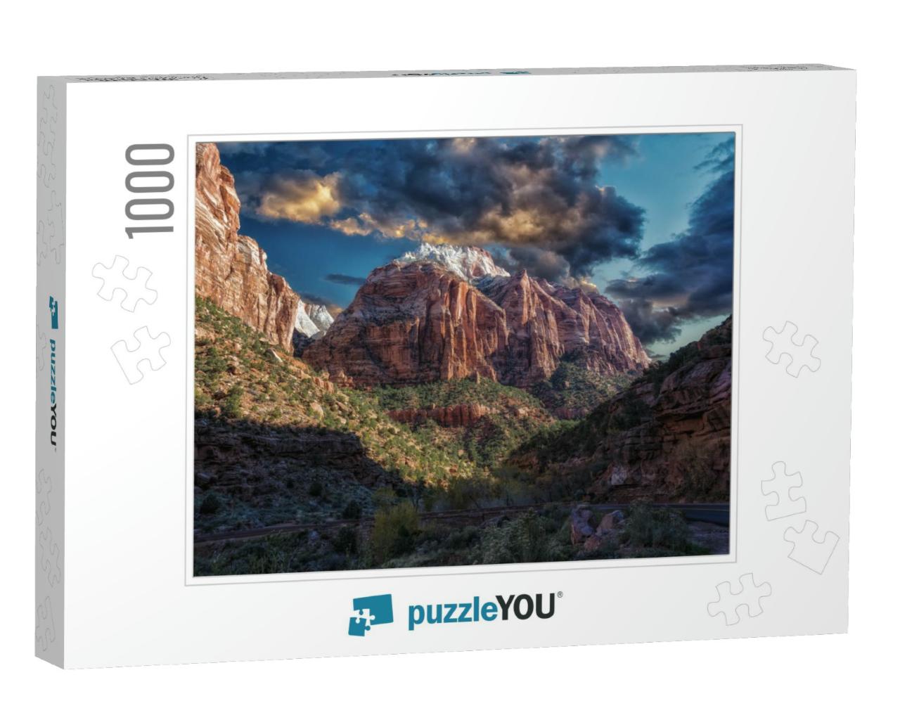 Beautiful Zions National Park with the East Temple... Jigsaw Puzzle with 1000 pieces