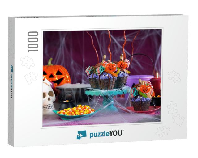 Happy Halloween Candyland Drip Cake Style Cupcakes with L... Jigsaw Puzzle with 1000 pieces