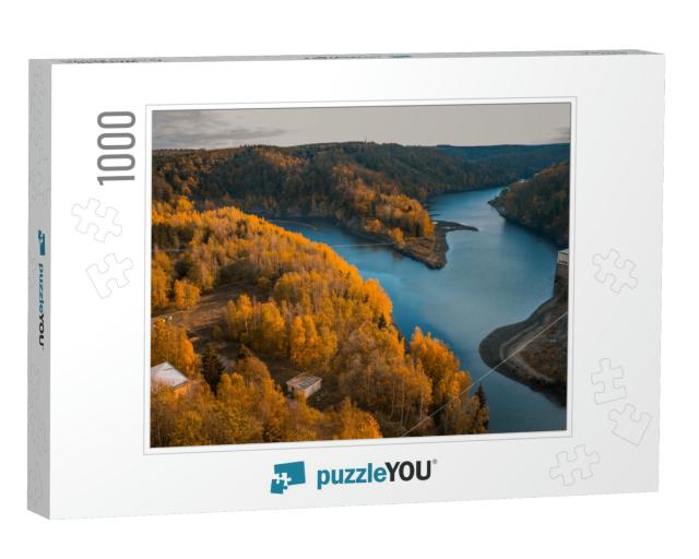 Rappbodetalsperre & Rappbode River in Harz Mountains Nati... Jigsaw Puzzle with 1000 pieces