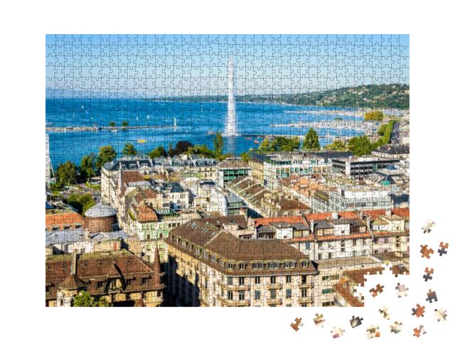 High Angle View Over the Rooftops of Geneva, Switzerland... Jigsaw Puzzle with 1000 pieces