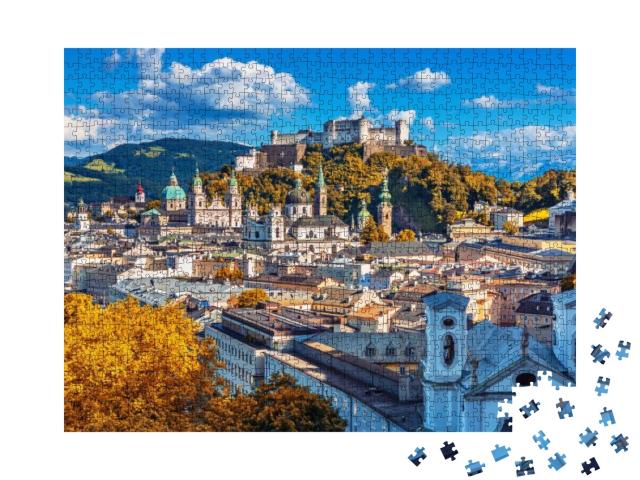 Beautiful View on Salzburg Skyline with Festung Hohensalz... Jigsaw Puzzle with 1000 pieces