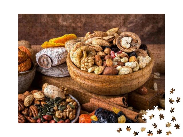 Composition from Mix of Dried Fruits & Nuts - Symbols of... Jigsaw Puzzle with 1000 pieces