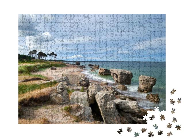 Ruins of Bunkers on the Beach of the Baltic Sea, Part of... Jigsaw Puzzle with 1000 pieces