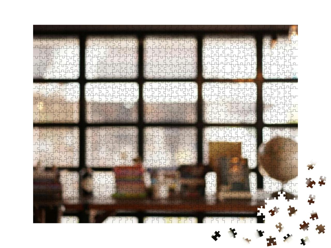 Abstract Blur Window Bokeh in Home Background for Texture... Jigsaw Puzzle with 1000 pieces