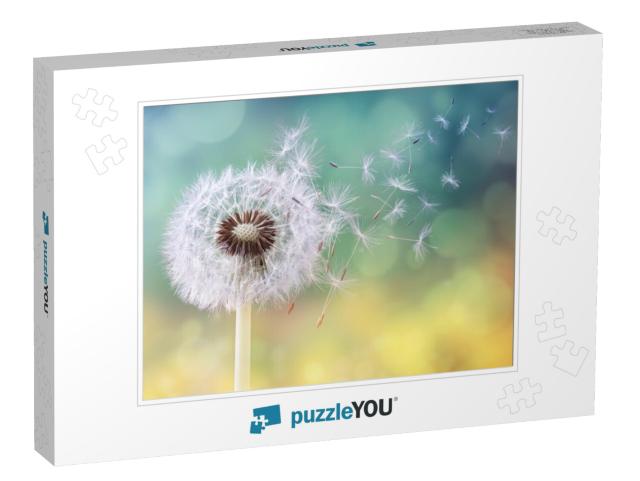 Dandelion Seeds in the Sunlight Blowing Away Across a Fre... Jigsaw Puzzle