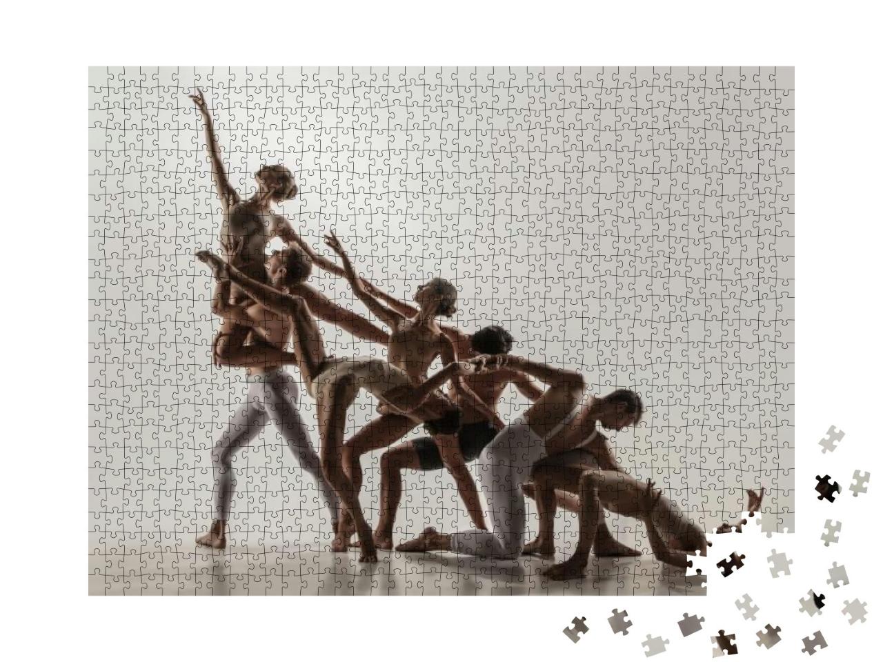 The Group of Modern Ballet Dancers. Contemporary Art Ball... Jigsaw Puzzle with 1000 pieces