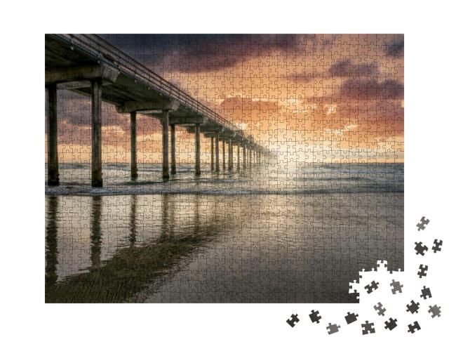 Scripps Pier At Sunset - La Jolla San Diego, California... Jigsaw Puzzle with 1000 pieces