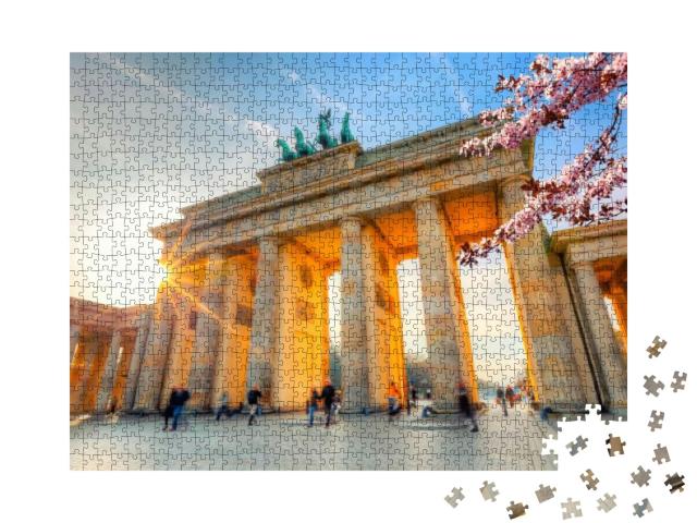 Brandenburg Gate At Spring, Berlin... Jigsaw Puzzle with 1000 pieces