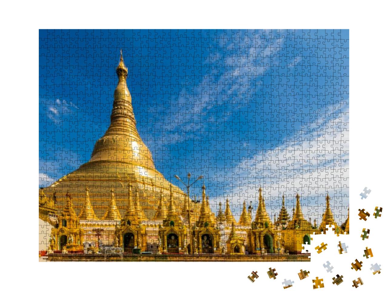 The Golden Stupa of the Shwedagon Pagoda Yangon Rangoon i... Jigsaw Puzzle with 1000 pieces