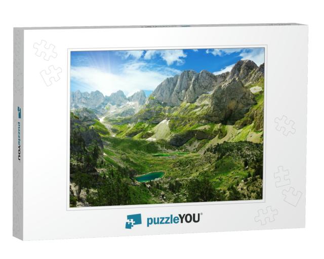 Amazing View of Mountain Lakes in Albanian Alps... Jigsaw Puzzle