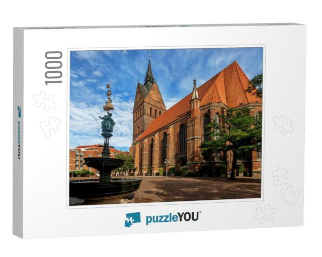 Church on Market Place on the Market Square in Hanover in... Jigsaw Puzzle with 1000 pieces