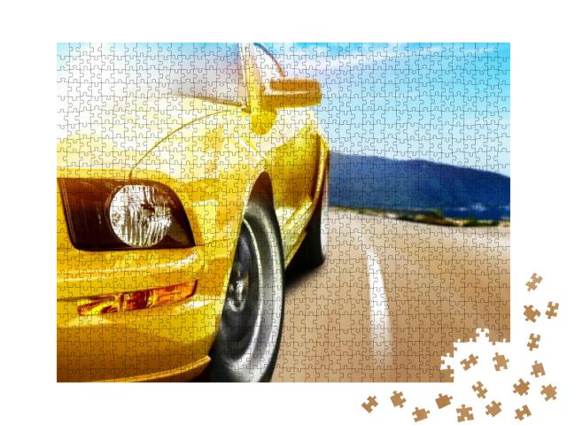 Yellow Sport Car... Jigsaw Puzzle with 1000 pieces
