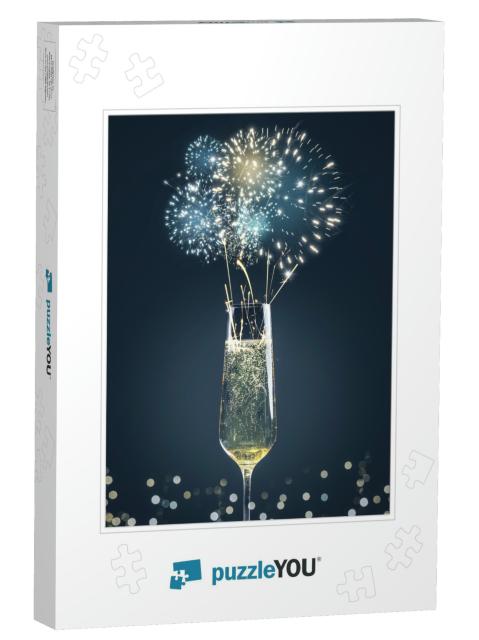 Champagne Glass Shooting a Display of Fireworks... Jigsaw Puzzle