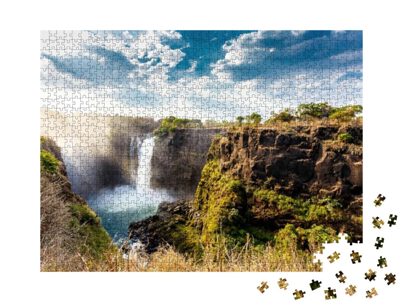 The Victoria Falls is the Largest Curtain of Water in the... Jigsaw Puzzle with 1000 pieces
