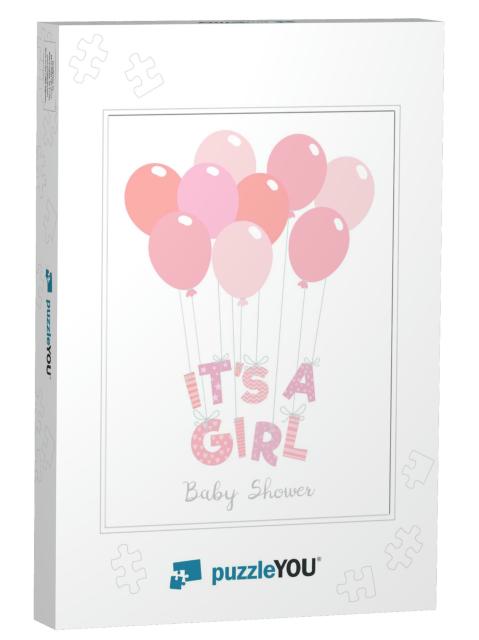 Baby Shower Invitation for Girls. Its a Girl... Jigsaw Puzzle