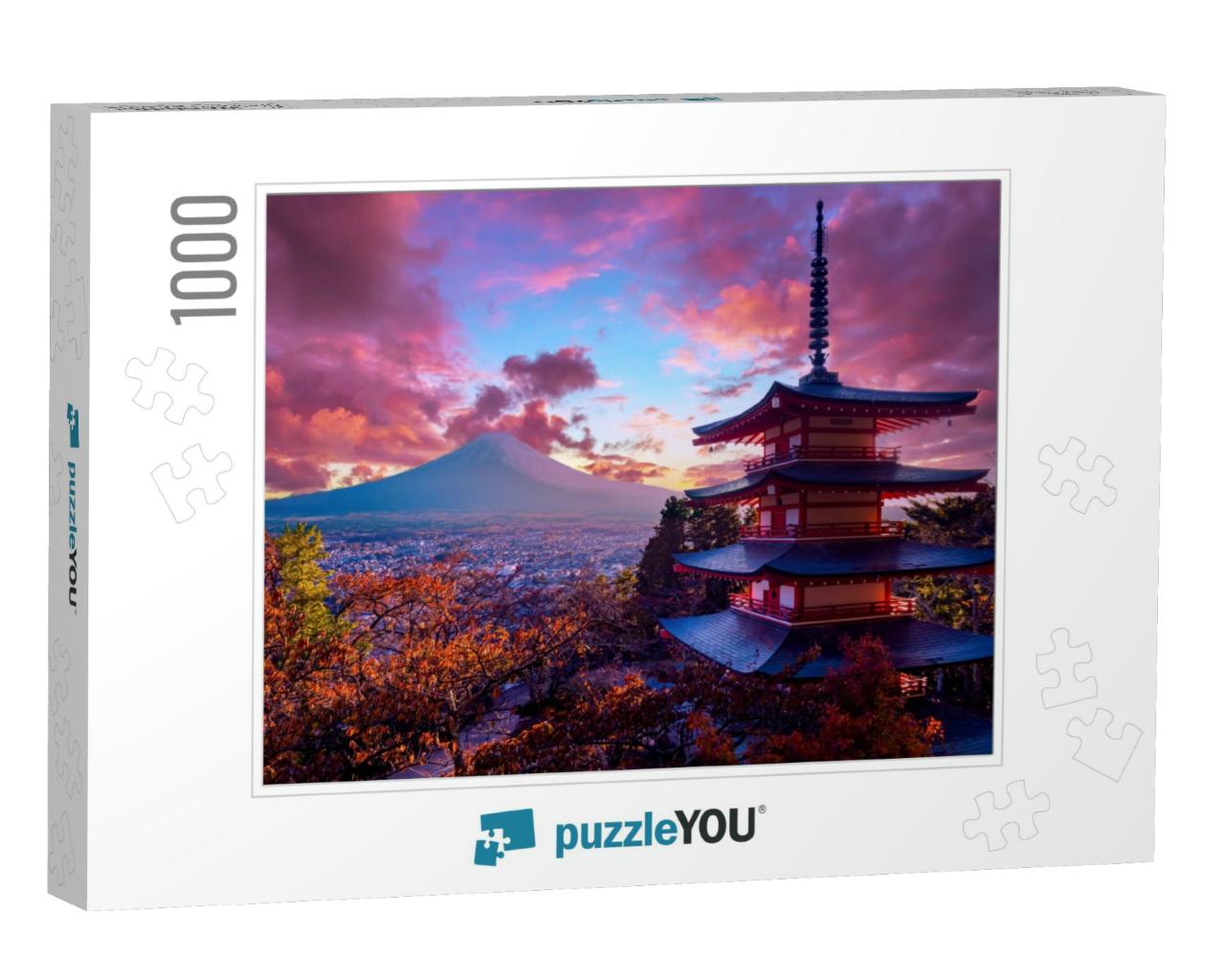 Japan Traditional Temple. Fujiyoshida City View. Japanese... Jigsaw Puzzle with 1000 pieces