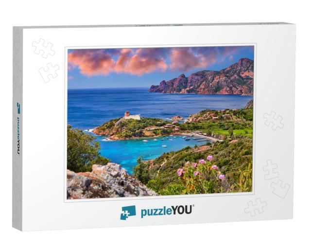 Panorama of Girolata Bay in Corsica Island, Corse-Du-Sud... Jigsaw Puzzle