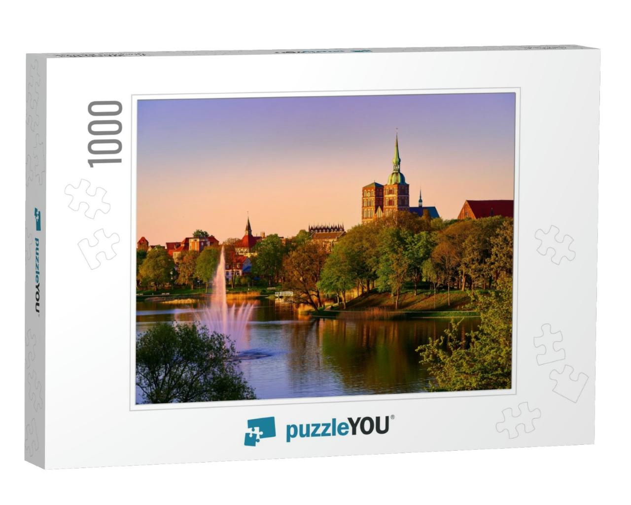 Evening Scene with Skyline of Historic Stralsund... Jigsaw Puzzle with 1000 pieces
