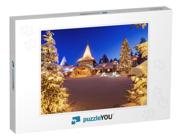 Winter Night View of Santa Claus Village in Rovaniemi in... Jigsaw Puzzle