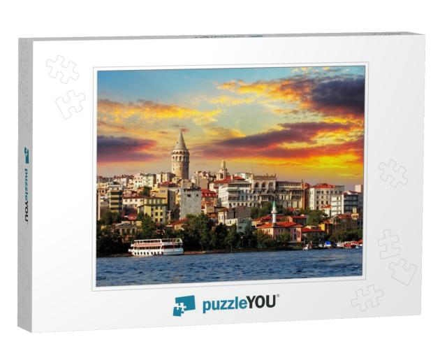 Istanbul At Sunset - Galata District, Turkey... Jigsaw Puzzle