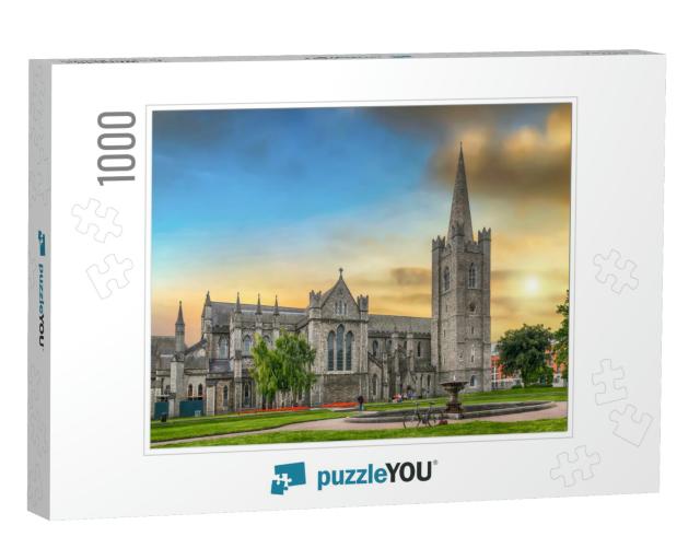 Sunset View of Saint Patrick's Cathedral Dublin Ireland... Jigsaw Puzzle with 1000 pieces