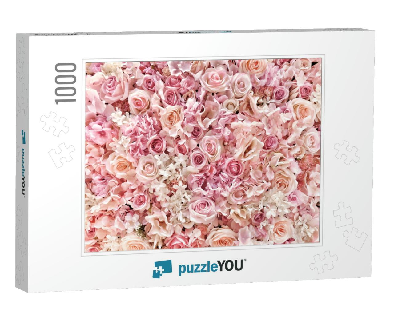 Beautiful Summer Flowers as Background. Blossoming Delica... Jigsaw Puzzle with 1000 pieces