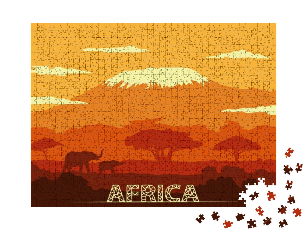Vector Illustration African Land in Color... Jigsaw Puzzle with 1000 pieces