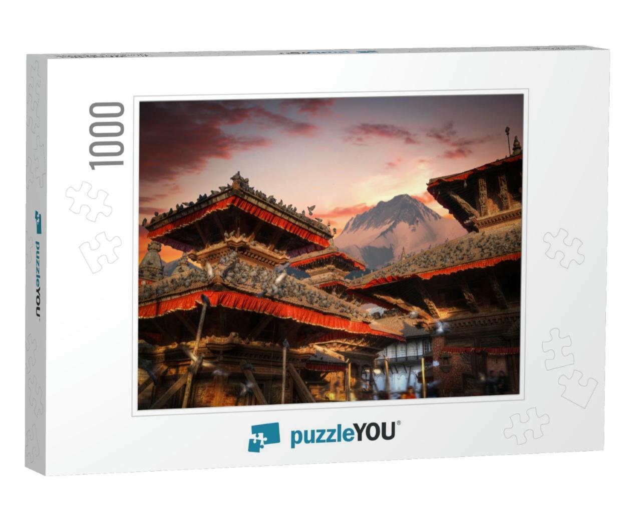 Temples of Durbar Square in Bhaktapur, Kathmandu Valley... Jigsaw Puzzle with 1000 pieces