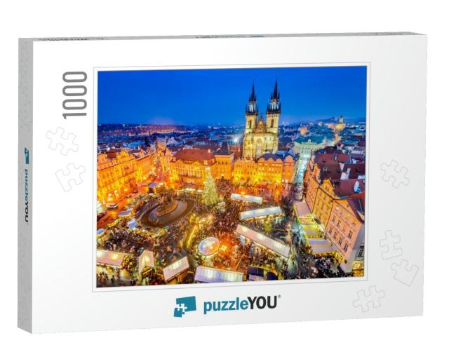 Prague, Czech Republic. Christmas Market in Stare Mesto O... Jigsaw Puzzle with 1000 pieces