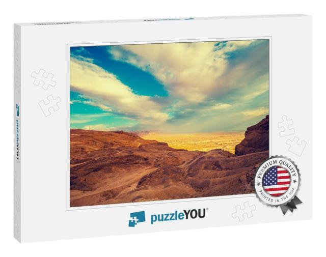 View from Masada At Valley in Judaean Desert in Early Mor... Jigsaw Puzzle