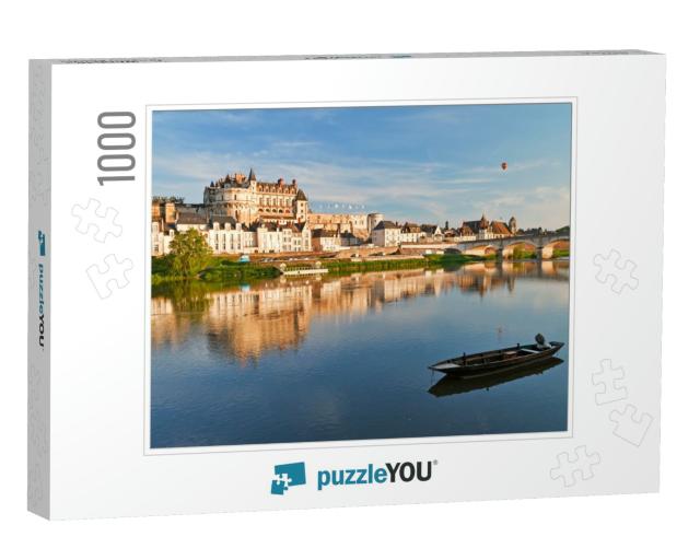 View on Amboise Through Loire River At Evening, France... Jigsaw Puzzle with 1000 pieces