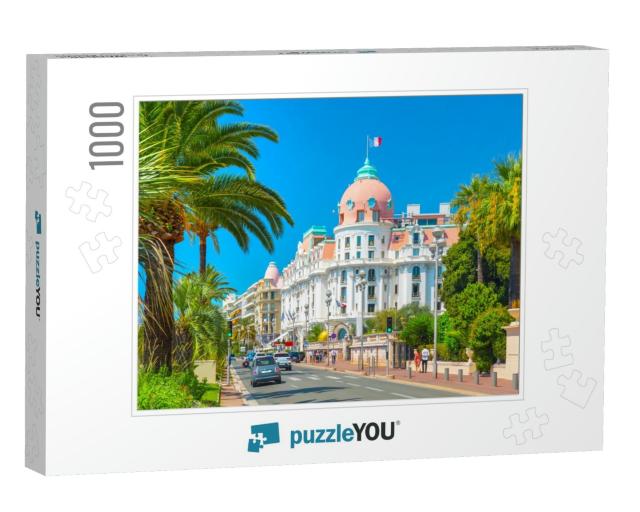 Promenade Des Anglais in Nice Nizza, France... Jigsaw Puzzle with 1000 pieces